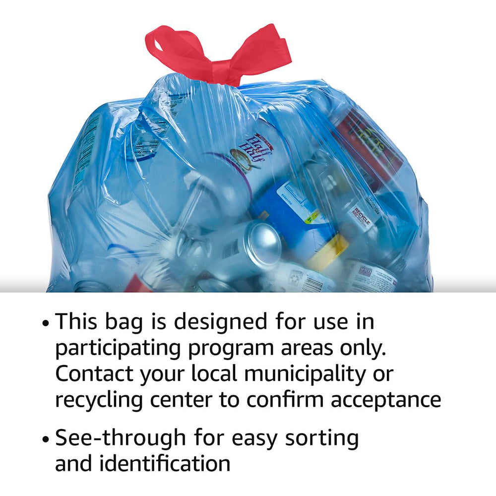 Amazon Basics bag-not-recyclable notice guides users to check local program acceptance.