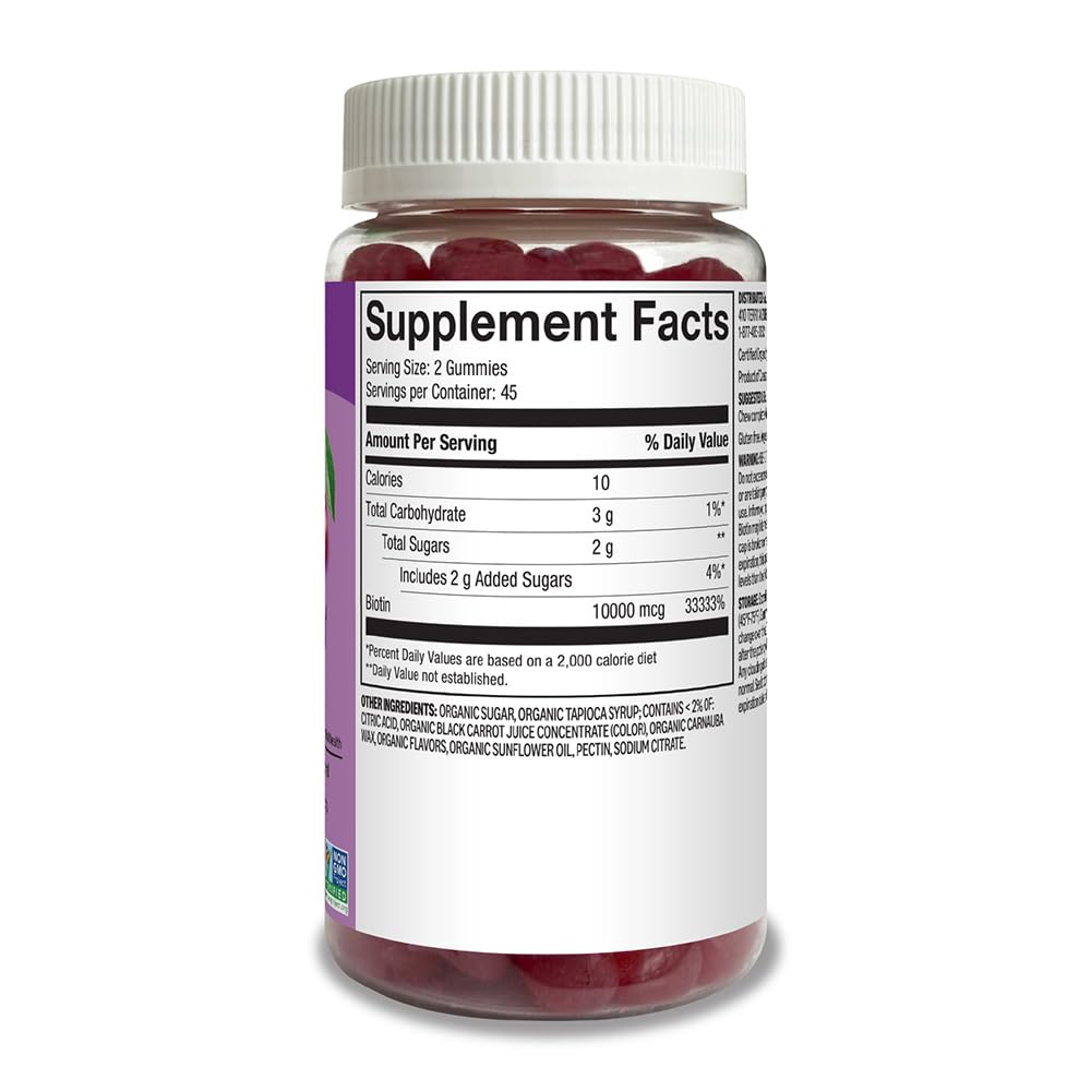 Amazon Basics Biotin 90-count bottle communicates 45 daily servings.