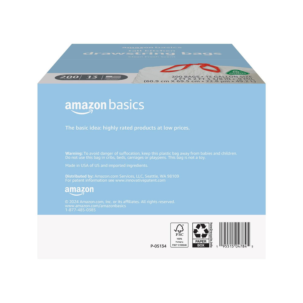 Amazon Basics clean fresh scent bags help control odor in the kitchen.