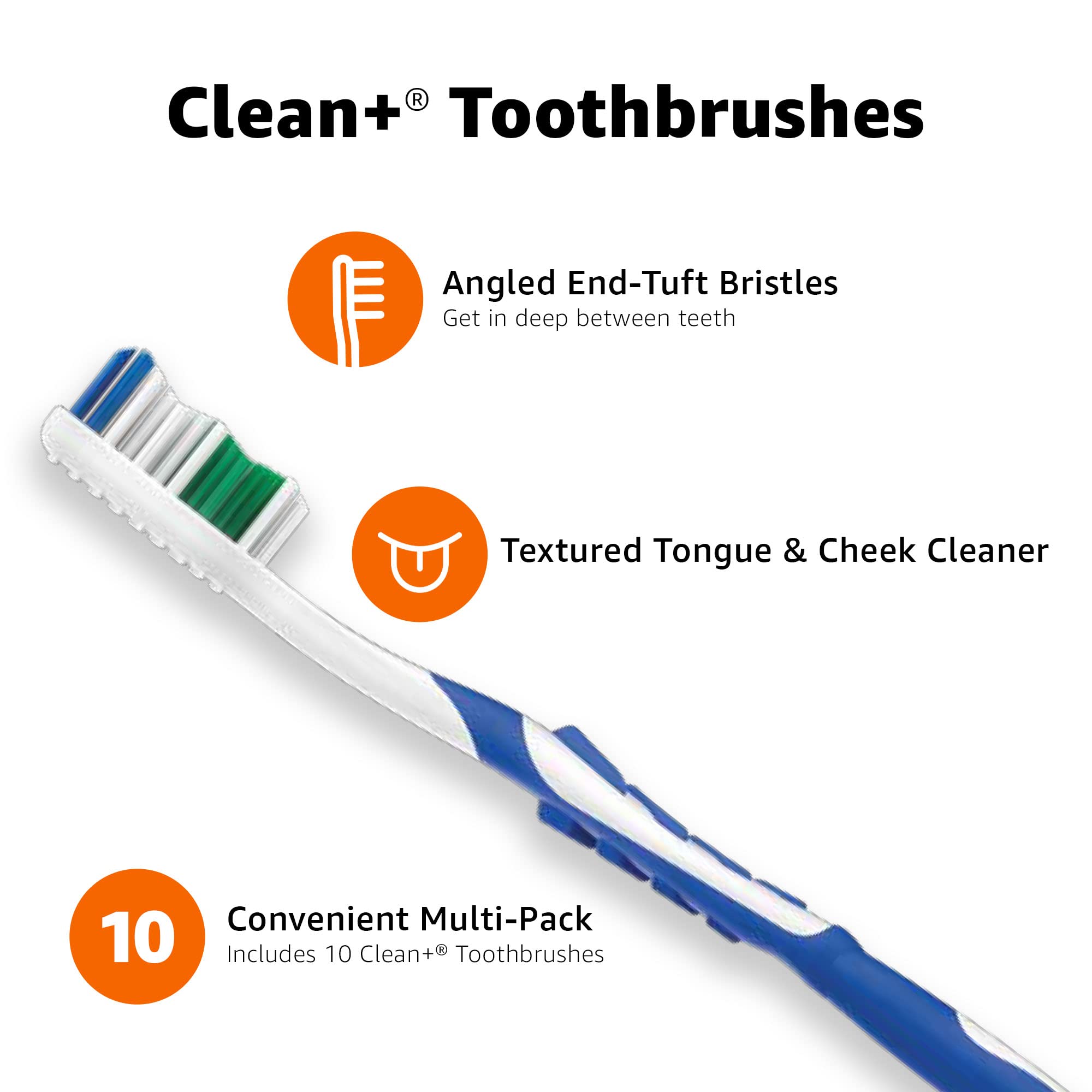 Amazon Basics Clean Plus toothbrush tongue and cheek cleaner for fresher breath.