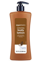 Amazon Basics Cocoa Butter Lotion bottle addressing dry skin hydration