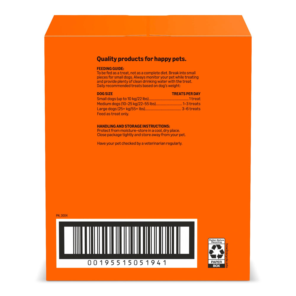 Amazon Basics Crunchy Dog Biscuits daily reward snack; simple, tasty motivation for dogs.