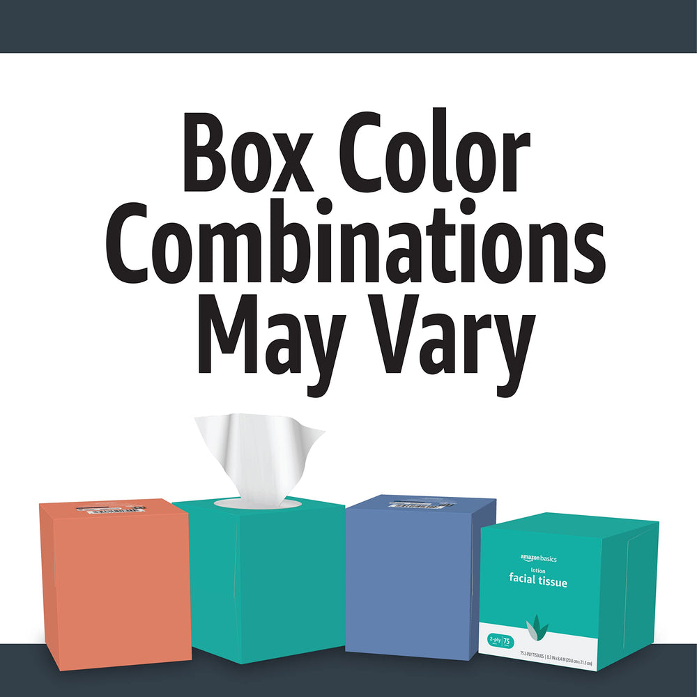 Amazon Basics cube boxes with color variations add style.