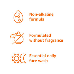 Pour-ready Amazon Basics Daily Facial Cleanser bottle for easy daily use.
