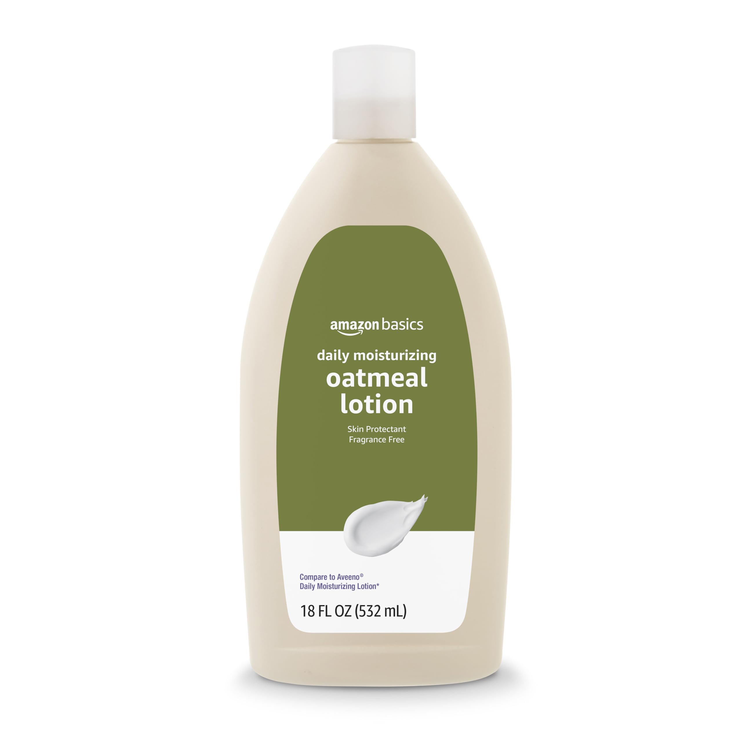Amazon Basics oatmeal lotion bottle ready for fragrance-free daily moisture.