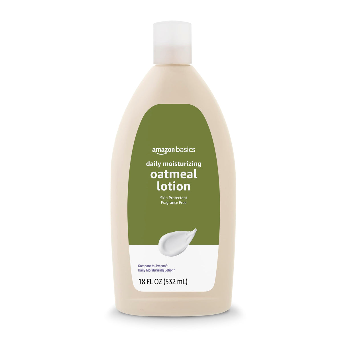 Amazon Basics oatmeal lotion bottle ready for fragrance-free daily moisture.