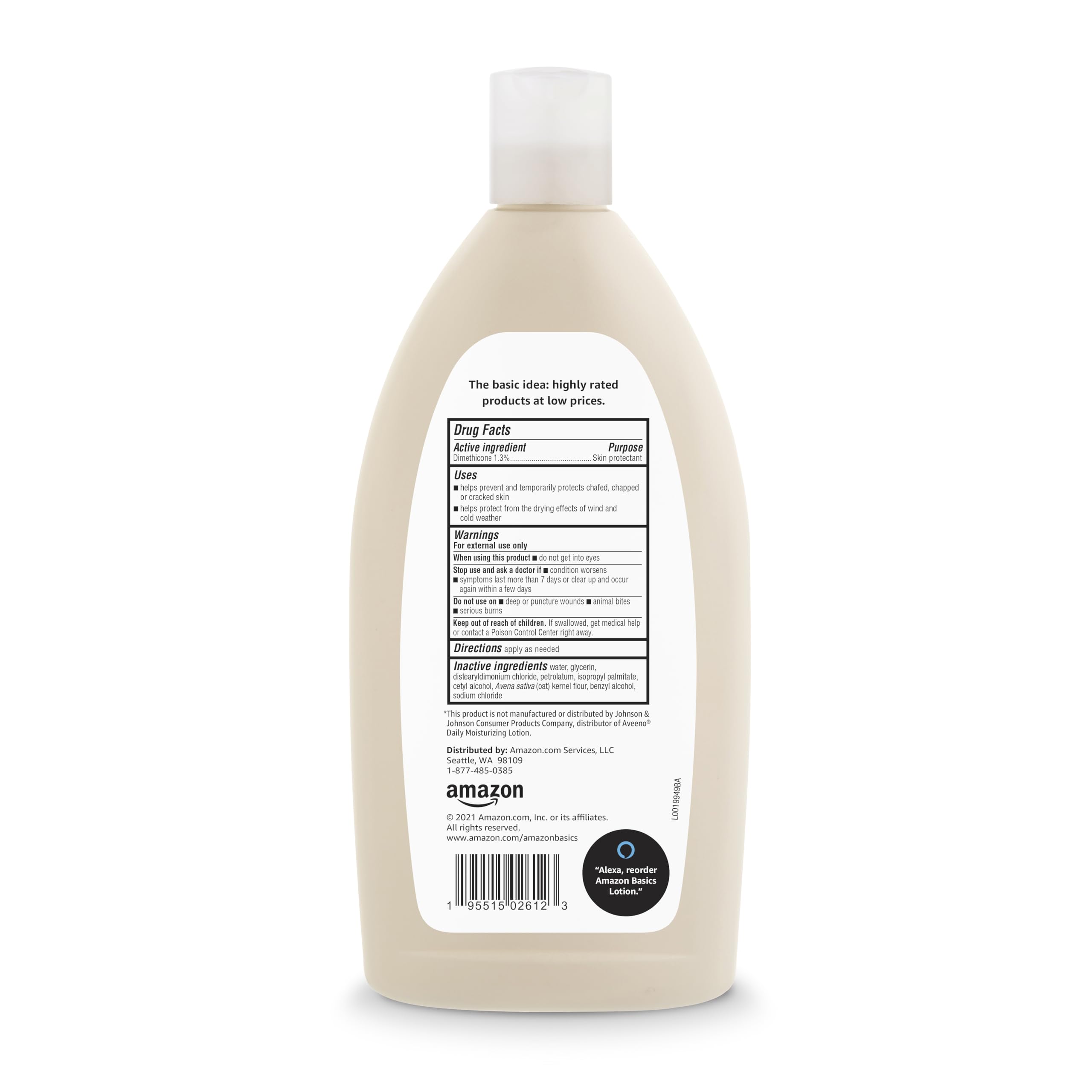 Amazon Basics lotion texture close-up highlighting fast-absorbing hydration.