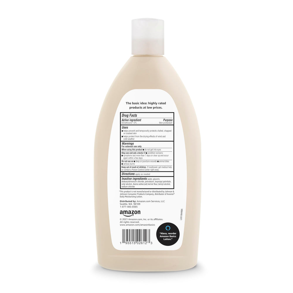 Amazon Basics lotion texture close-up highlighting fast-absorbing hydration.