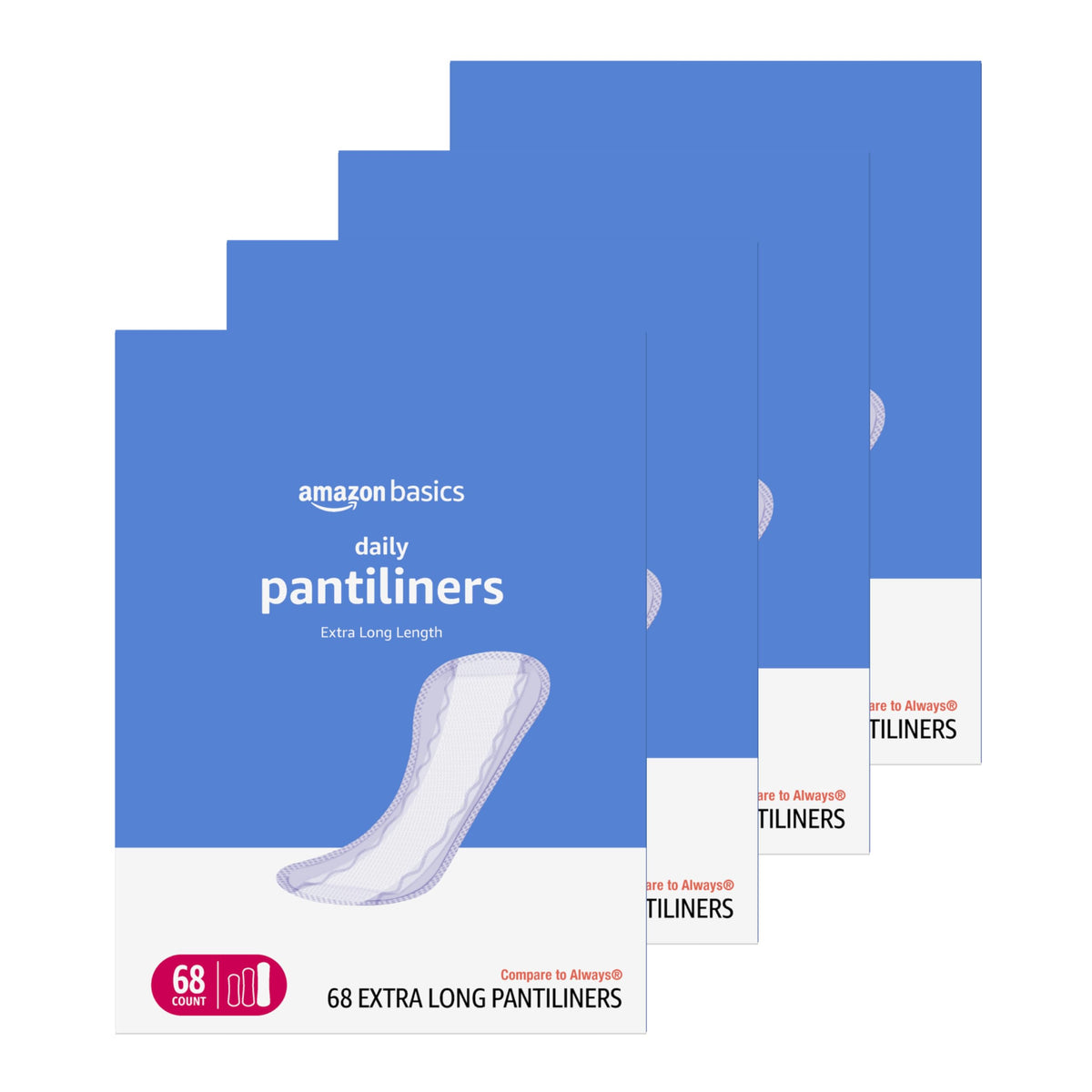 Amazon Basics Daily Pantiliner extra long unscented for daily protection and light leaks