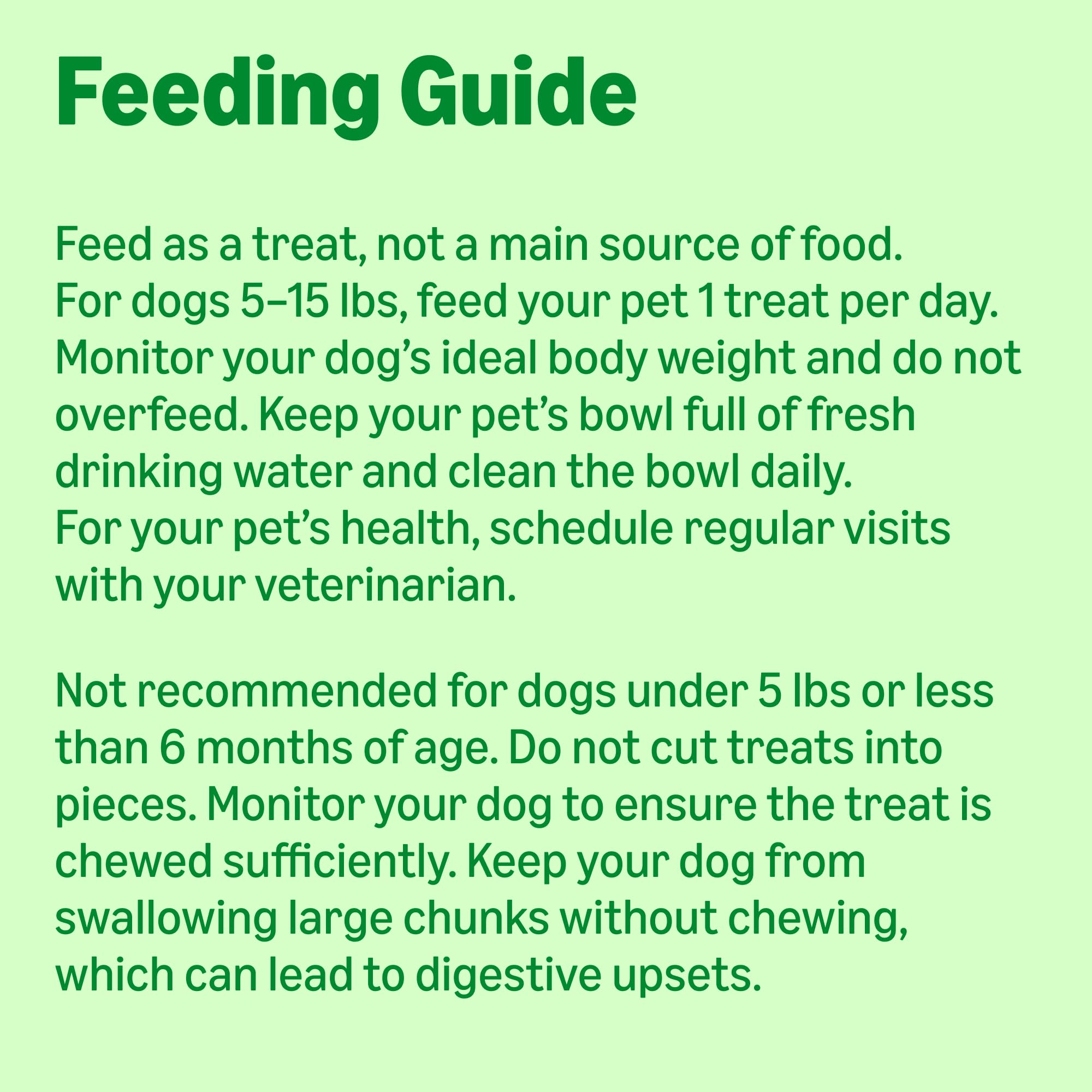 Safety guidelines on bag for Amazon Basics dental chews