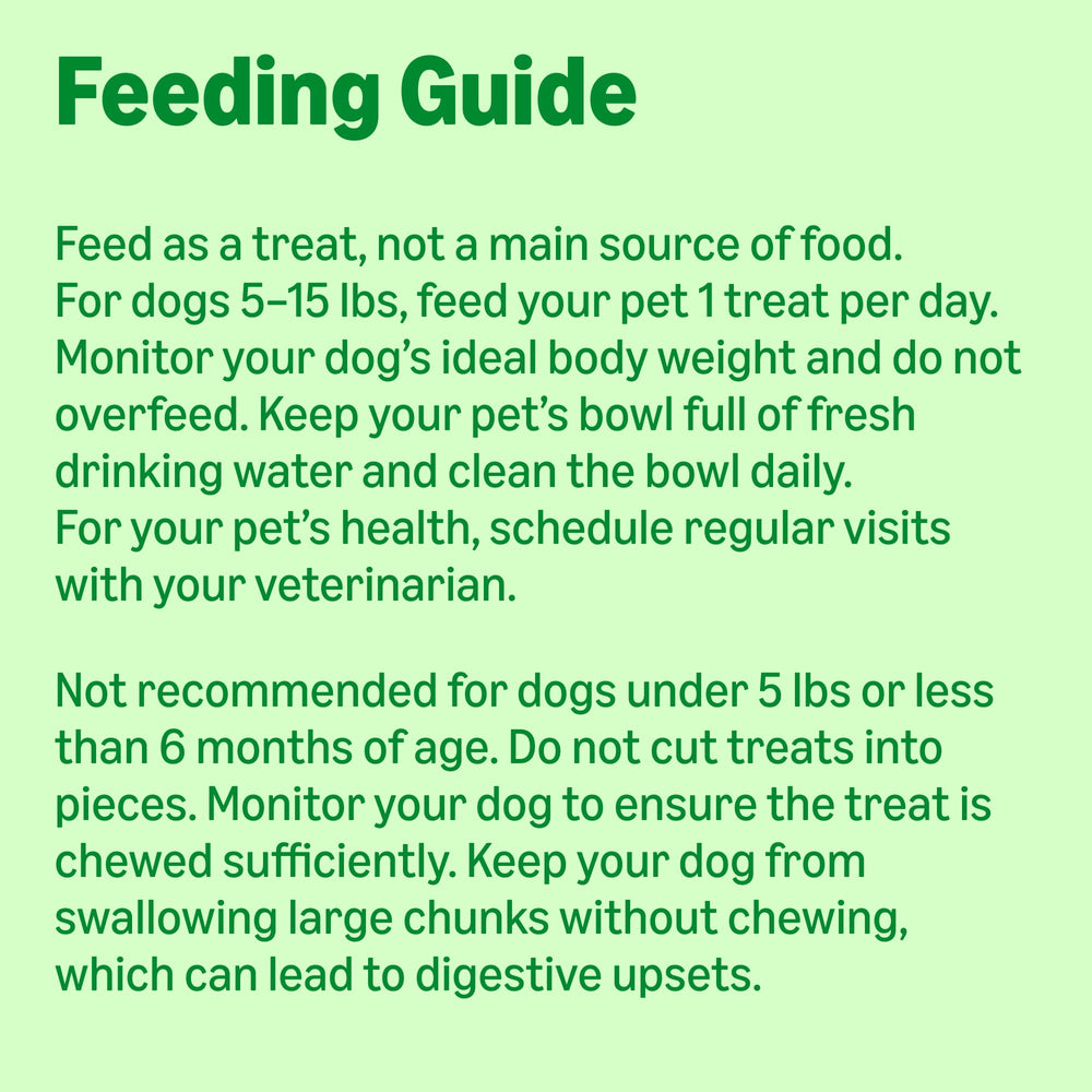Safety guidelines on bag for Amazon Basics dental chews