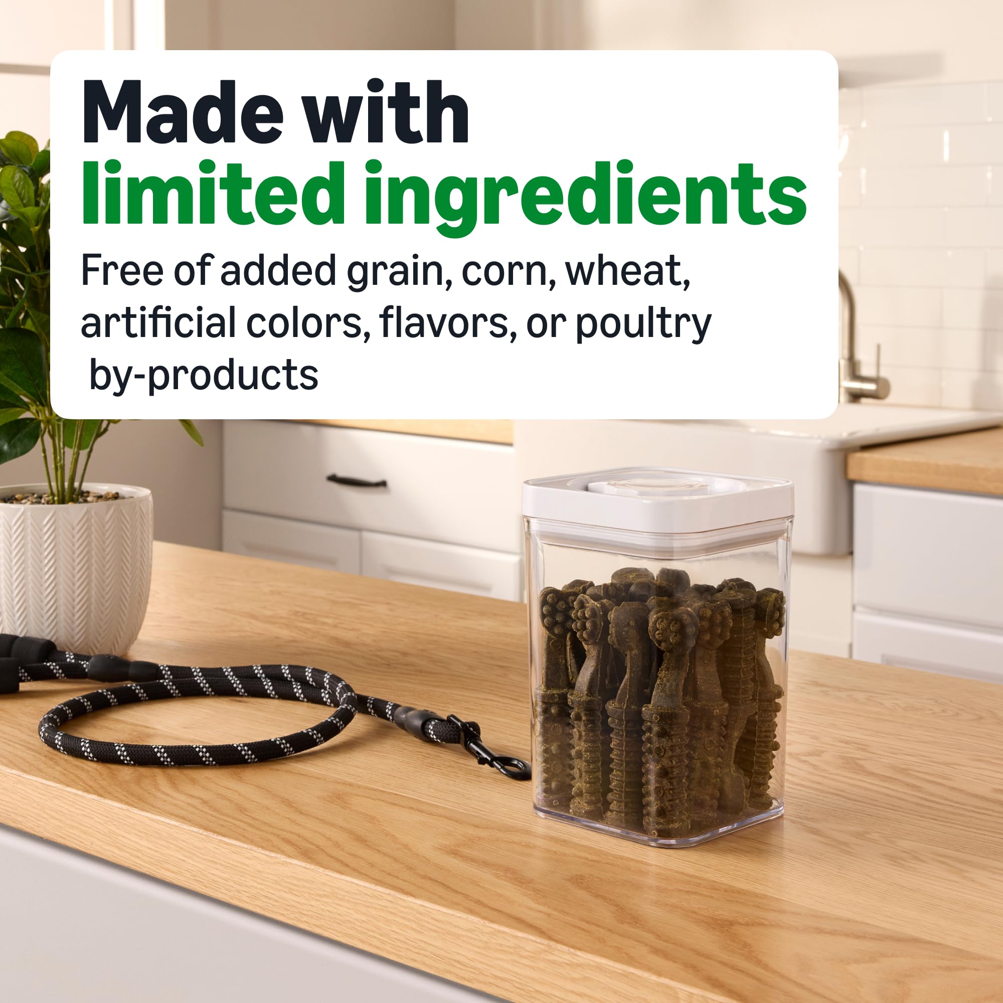 Amazon Basics dental dog treats unflavored: simple option for sensitive taste preferences