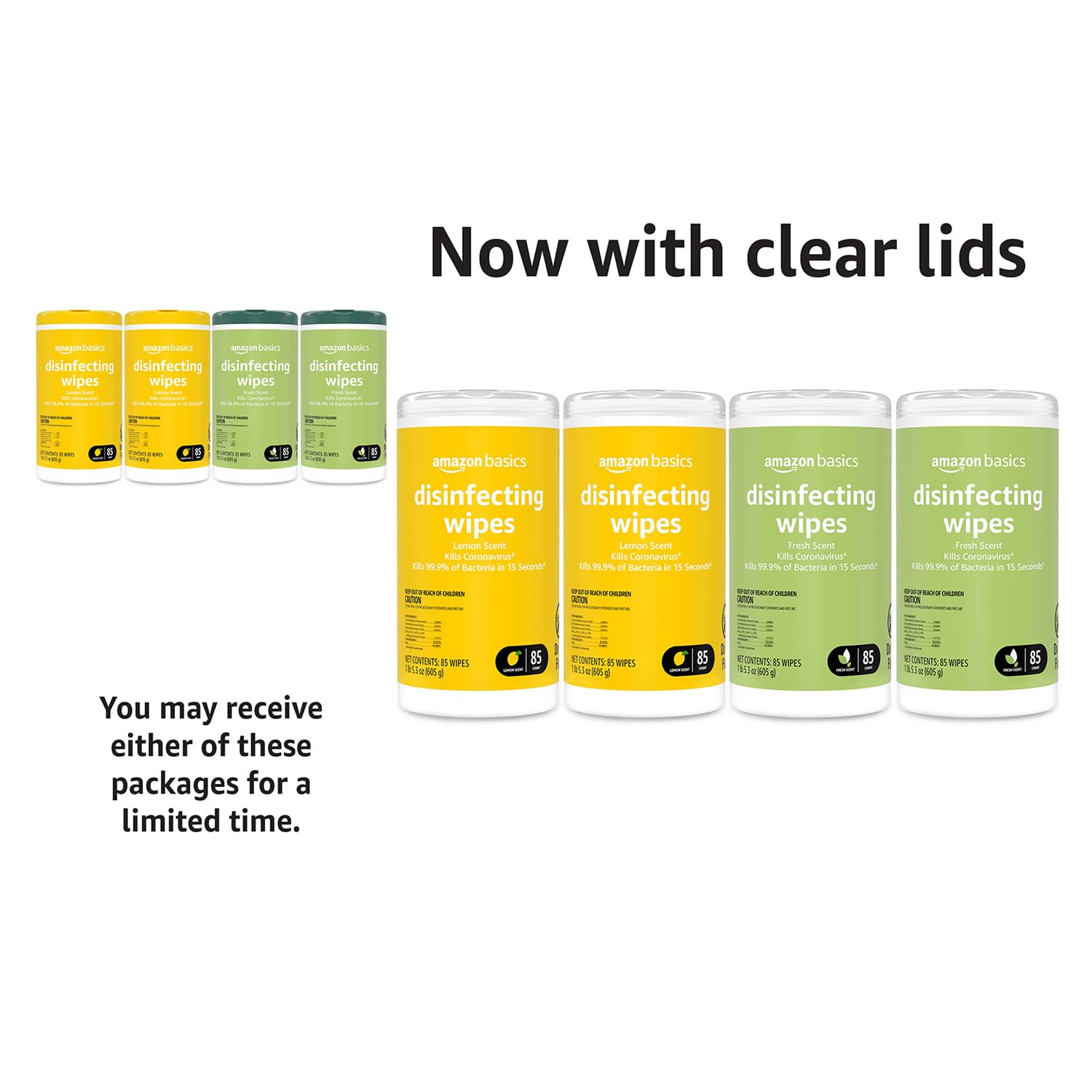 Amazon Basics Lemon and Fresh Scent options provide convenient fragrance choices.