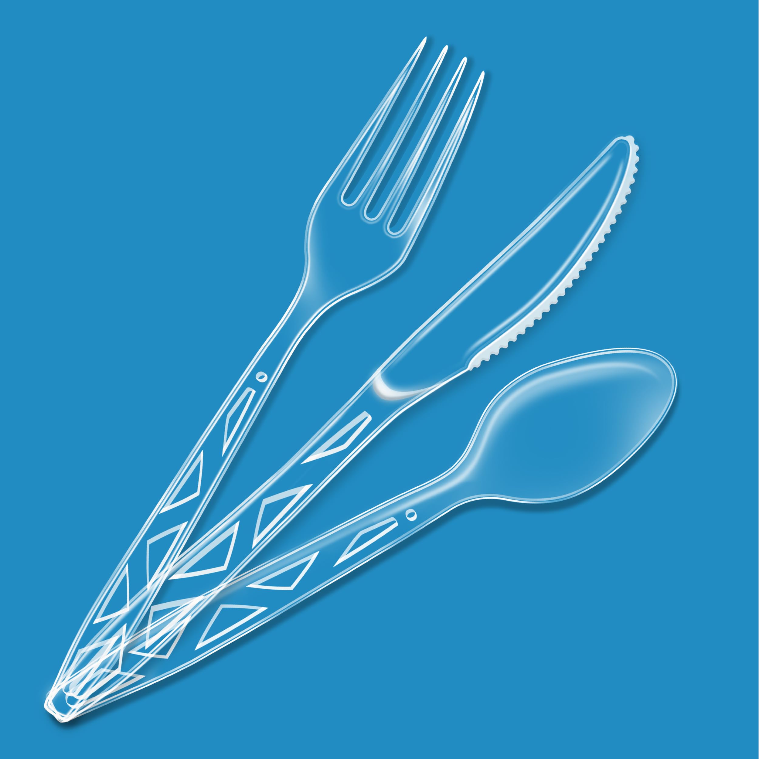 Amazon Basics disposable clear cutlery spoons, versatile for everyday meals and takeout gatherings.