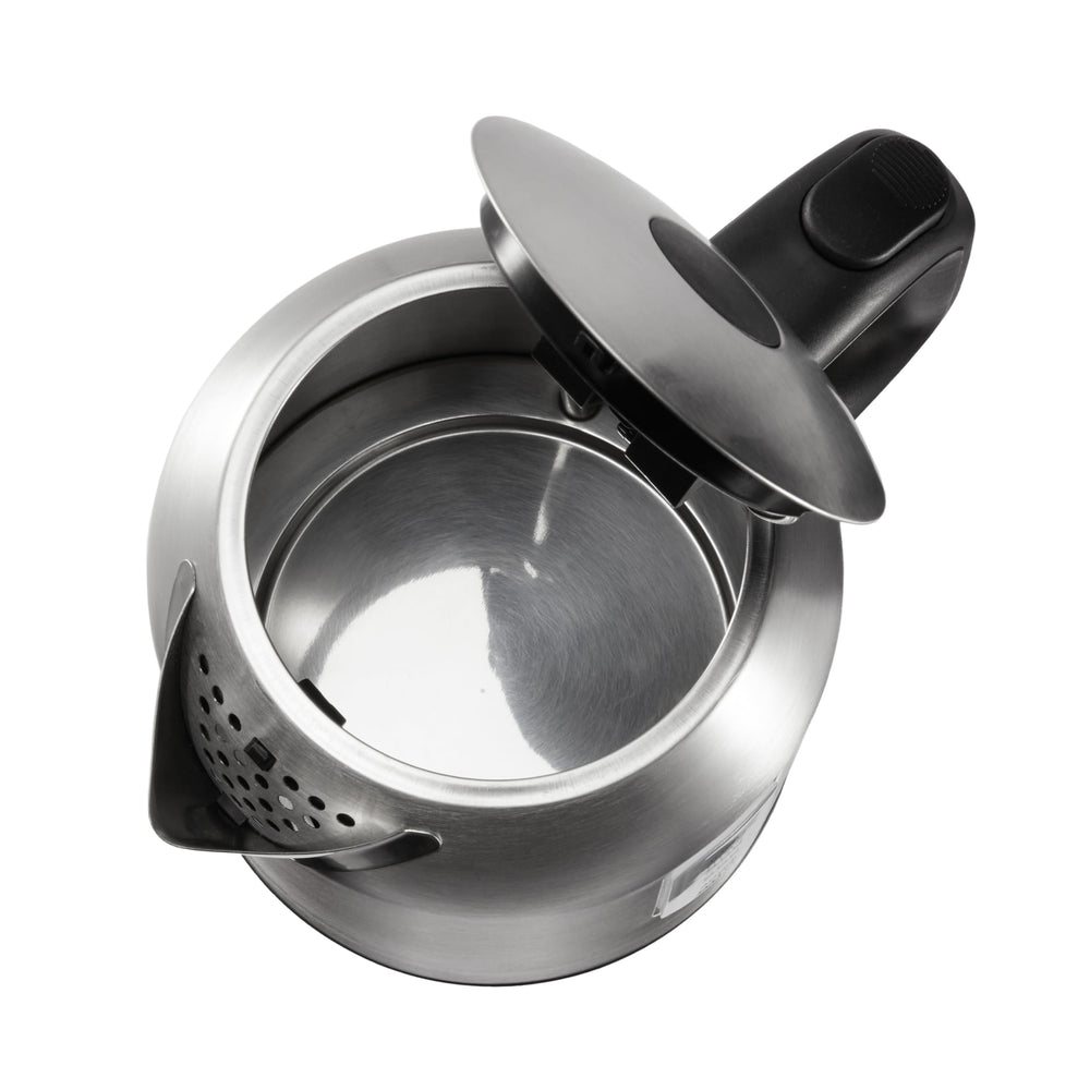 Amazon Basics Electric Kettle steam rising signals quick hot water for beverages