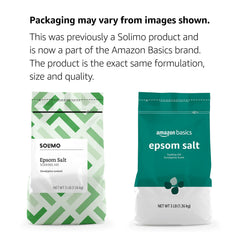 Amazon Basics Epsom Salt with eucalyptus scent for relaxing bath or foot soak.