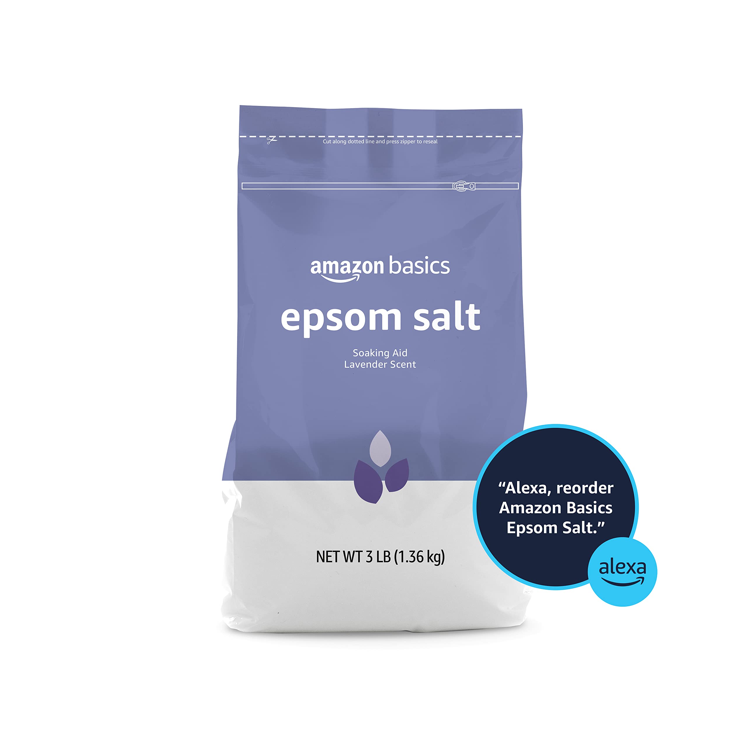 Amazon Basics Epsom Salt ideal for foot soak and spa-like routines.