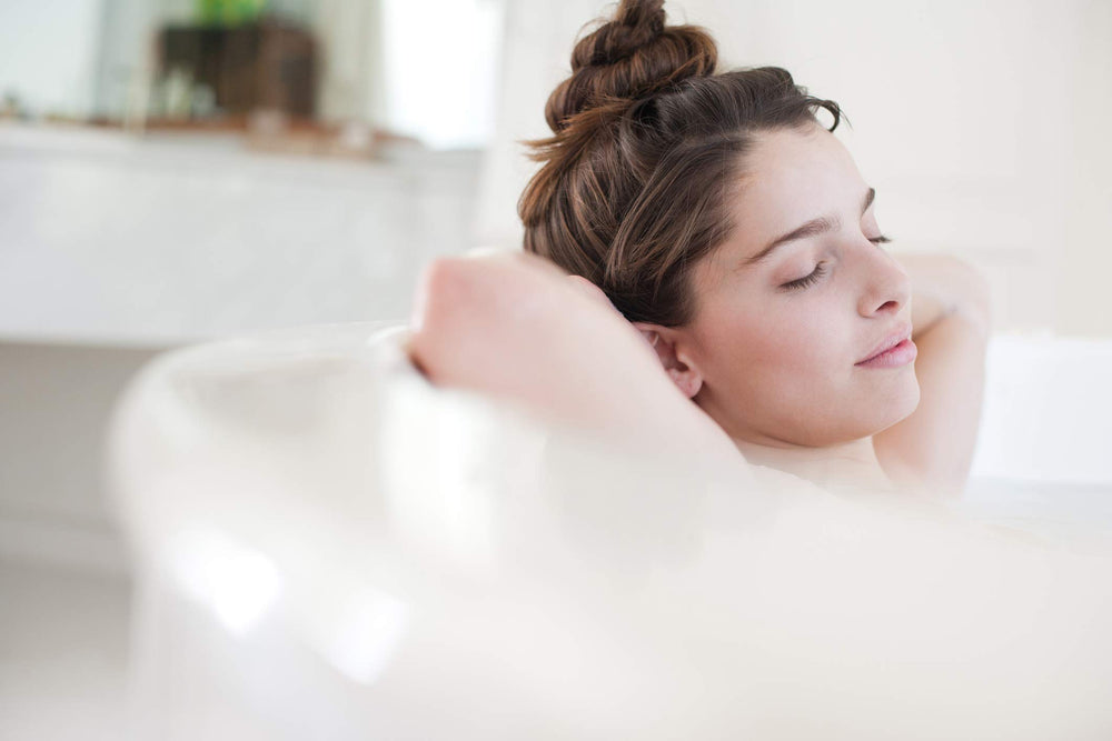 Brand label shows Amazon Basics Epsom Salt Lavender