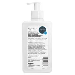 Close-up of ceramides and Vitamin D label on Amazon Basics Exfoliating Face Wash