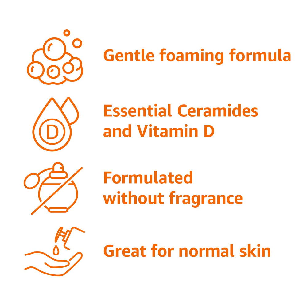 Pump dispenser of Amazon Basics Exfoliating Face Wash for easy daily application