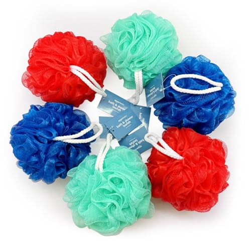 Amazon Basics loofah demonstrates rich foam with soap