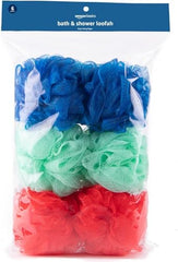 Amazon Basics loofah texture close-up showing soft PE material