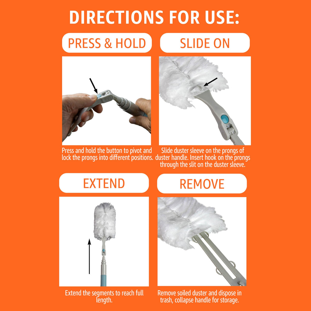 Amazon Basics extendable duster safely cleans delicate surfaces.