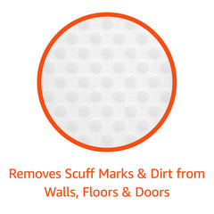 Amazon Basics erasers remove door scuffs without harsh chemicals.