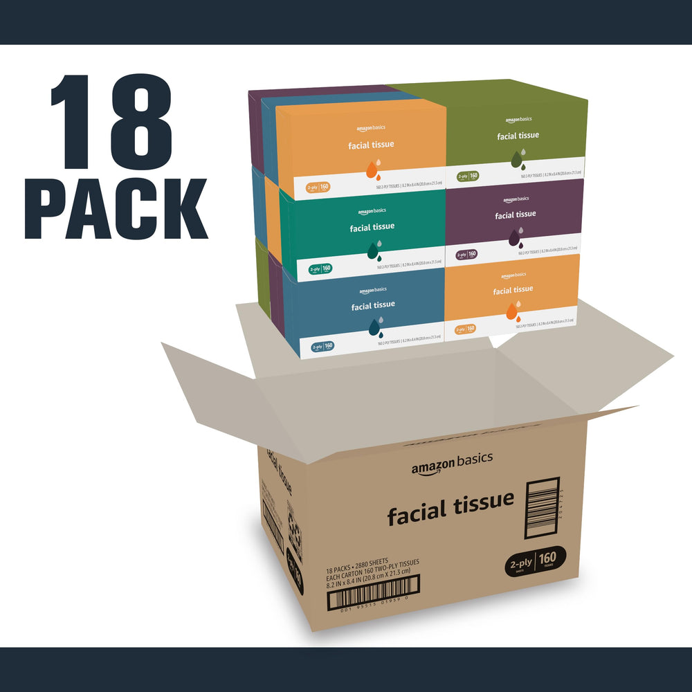 Amazon Basics tissue cube color variations add stylish storage.