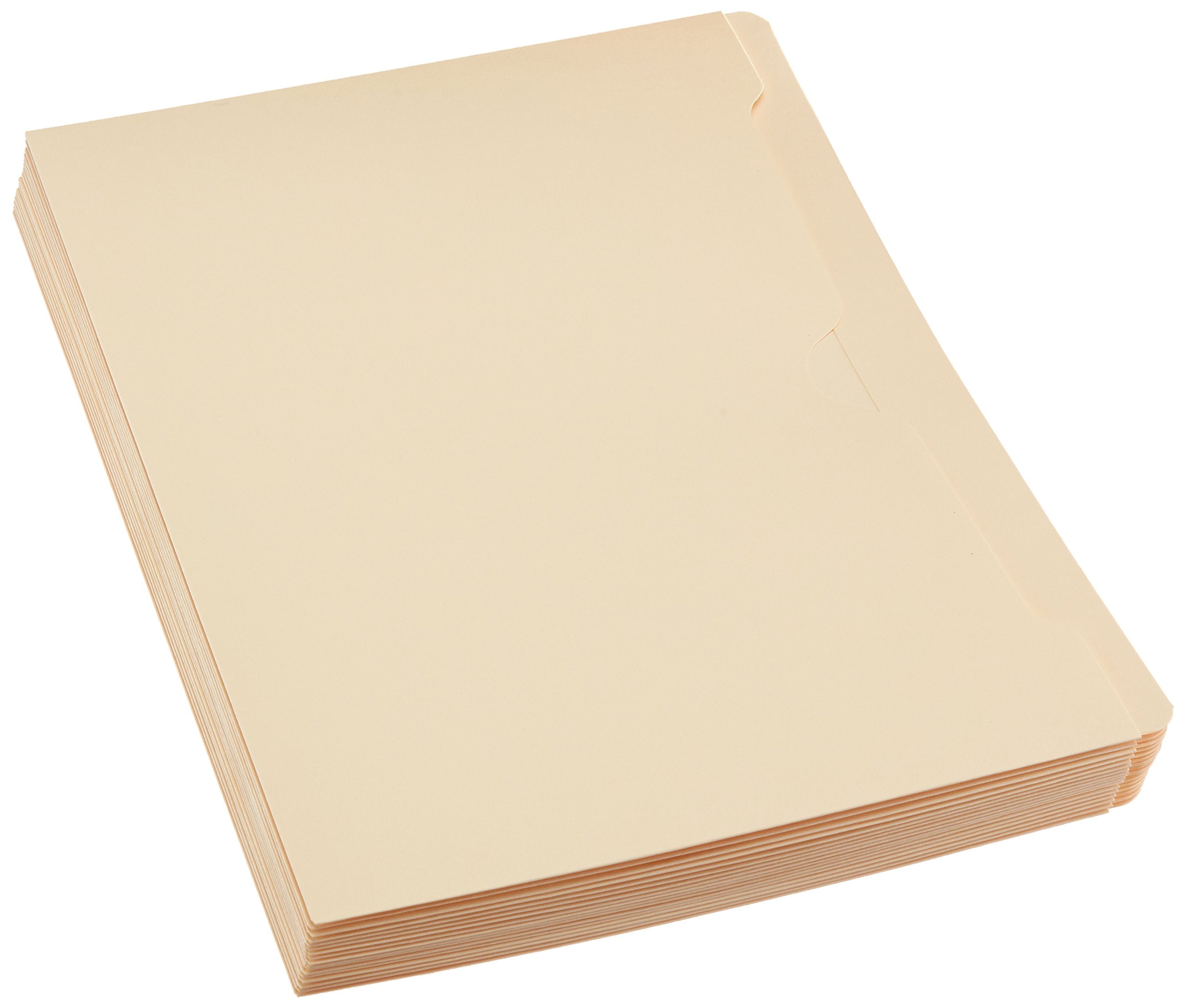 Amazon Basics file jackets closed on three sides prevent slips during filing.