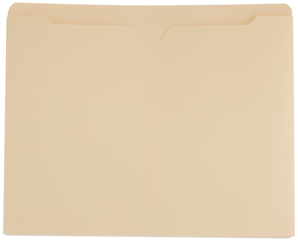 Amazon Basics file jackets reinforced tab for long lasting labeling and easy reference.