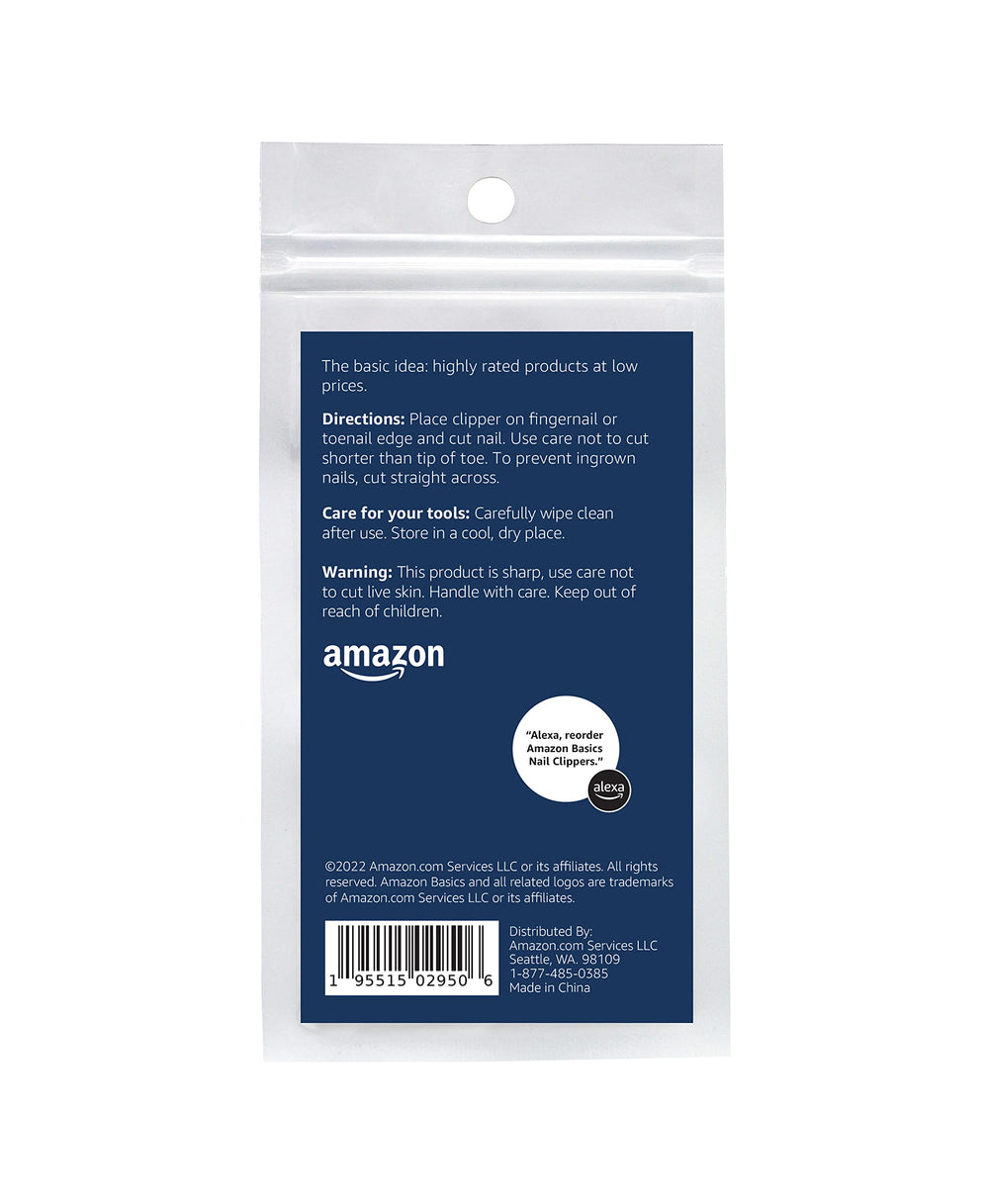 Amazon Basics fingernail clipper features curved blades for neat nails.