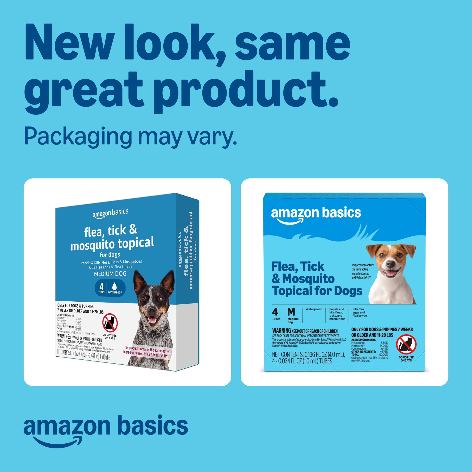 Amazon Basics topical application area shows fast acting flea control on fur.