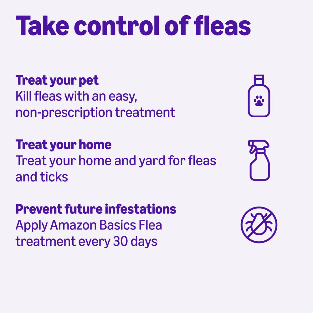 Amazon Basics six-dose pack ready for monthly flea prevention.