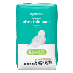 Amazon Basics Flexi-Wings long pad for secure fit and dryness.