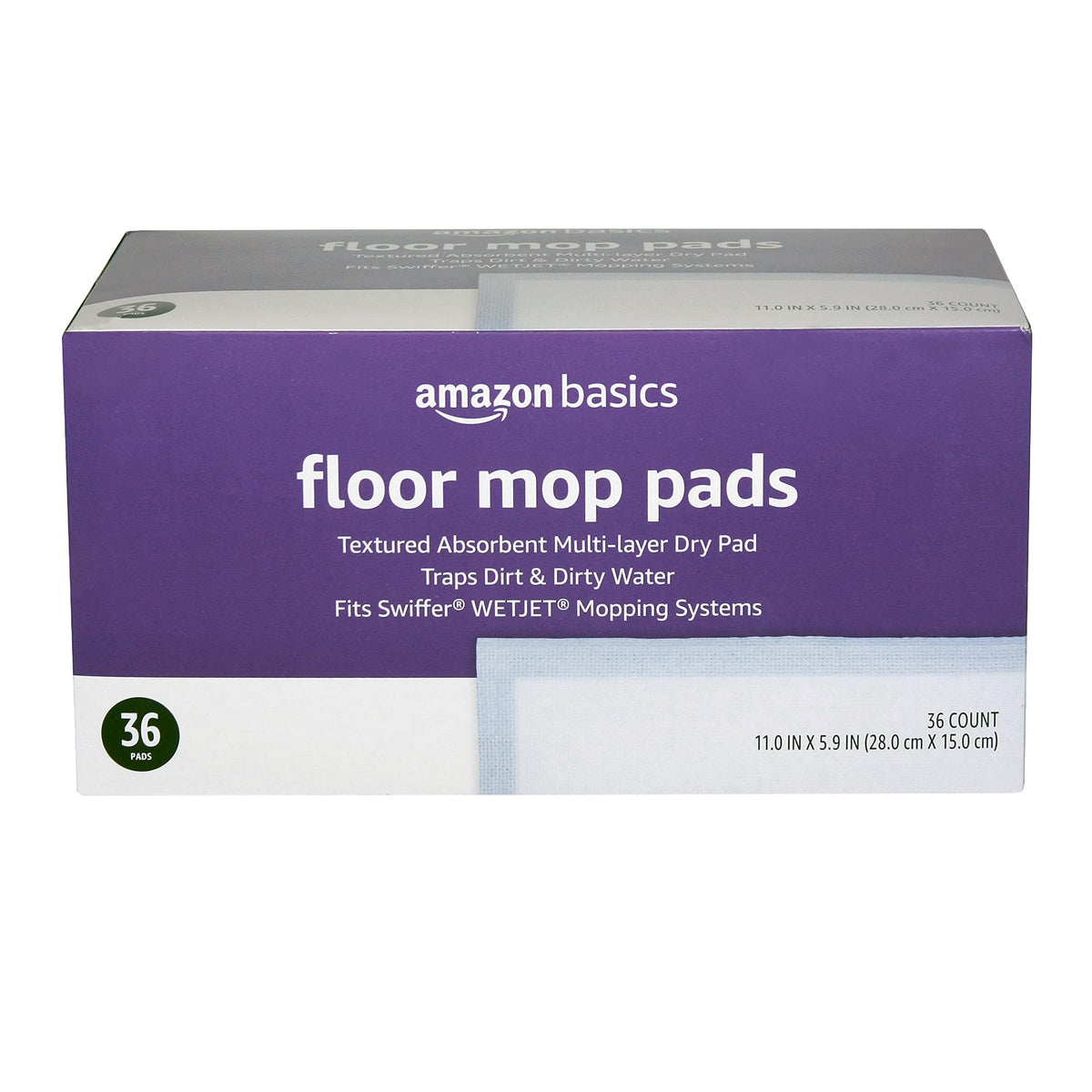 Amazon Basics floor cleaning wet mop pads packaging ready for use