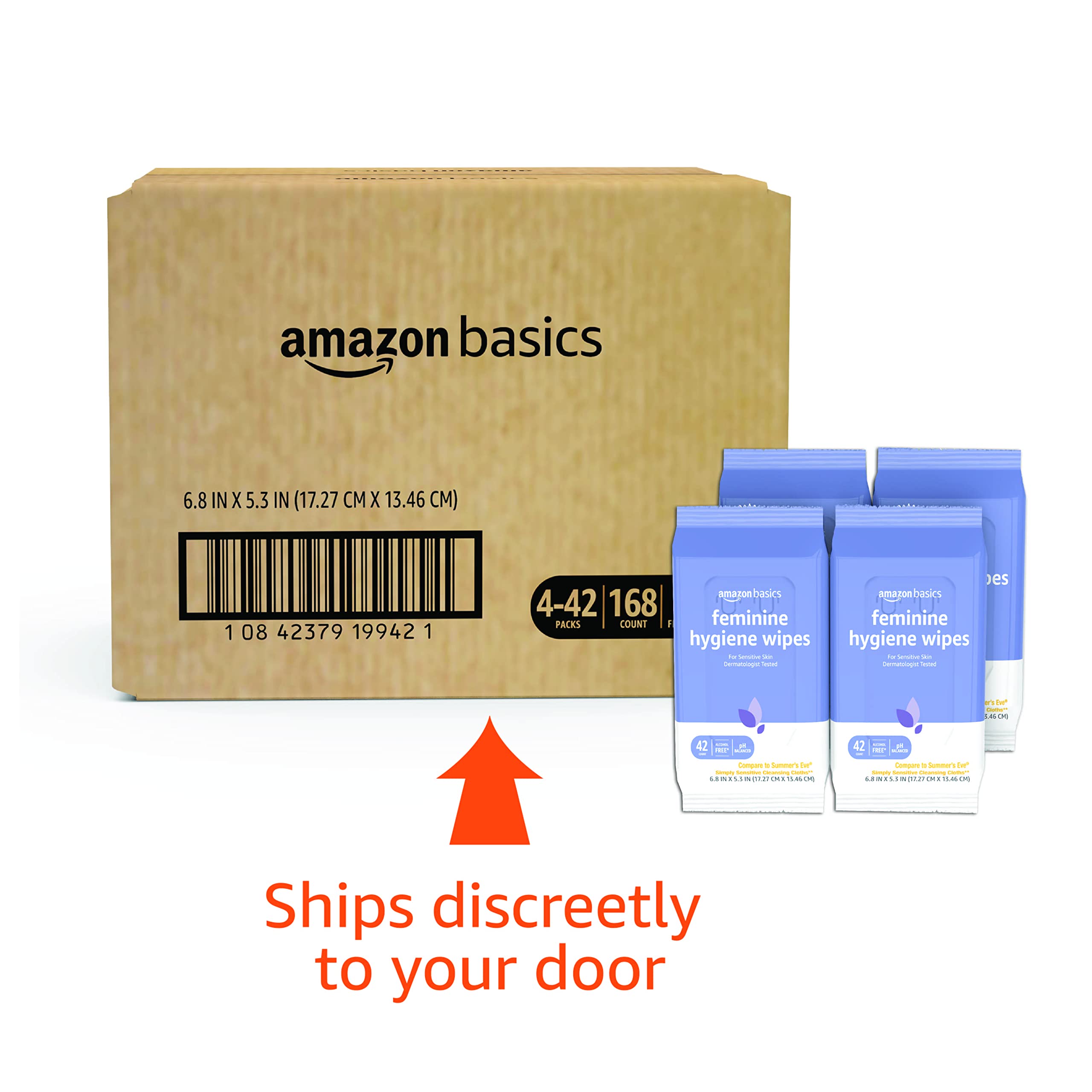 Compact pack of Amazon Basics wipes for purse or bag