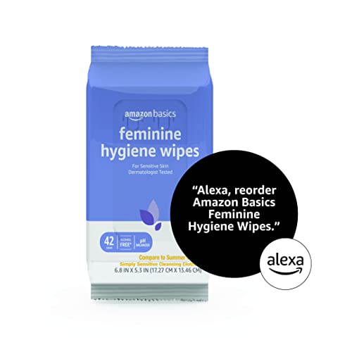 On-the-go use with Amazon Basics feminine wipes for quick cleanse