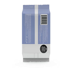 Closeup of resealable pouch on Amazon Basics wipes for travel