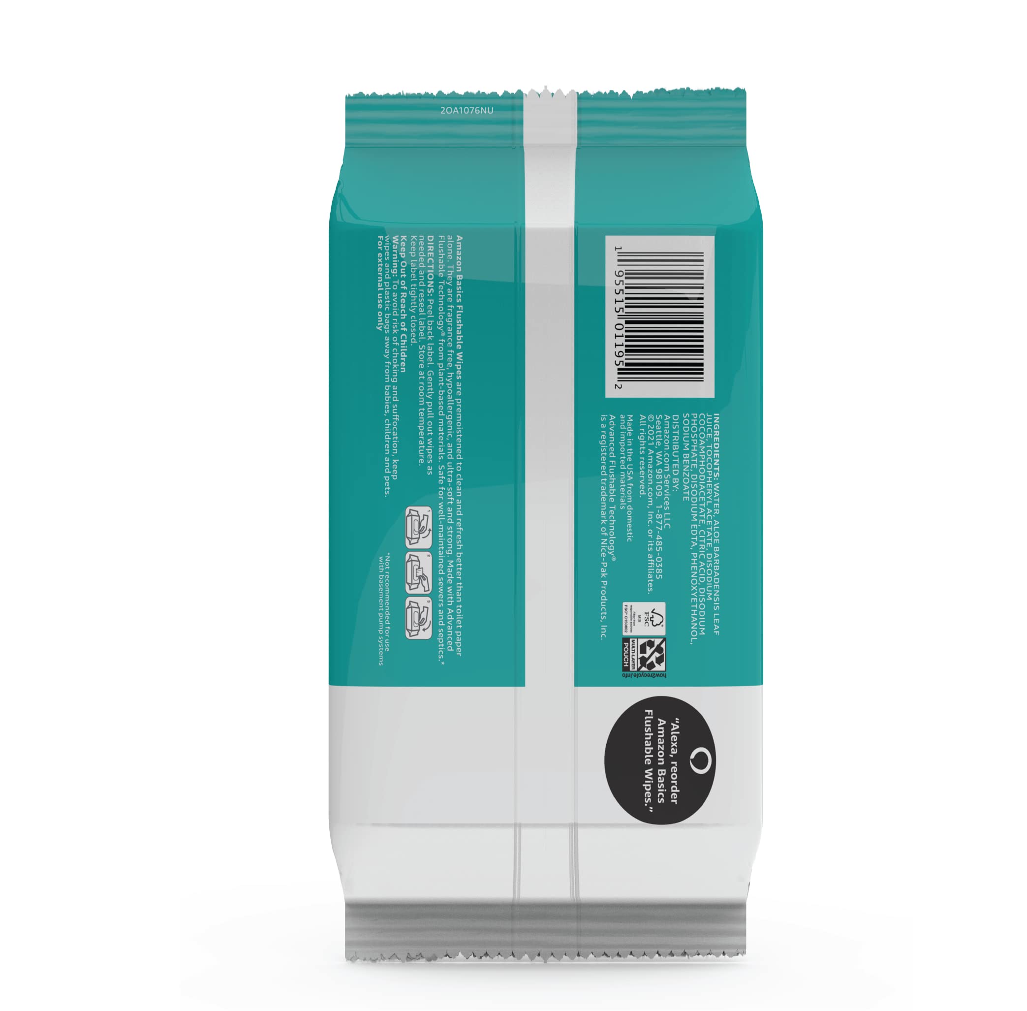 Amazon Basics wipes demonstrate Advanced Flushable Technology for single-wipe flushing