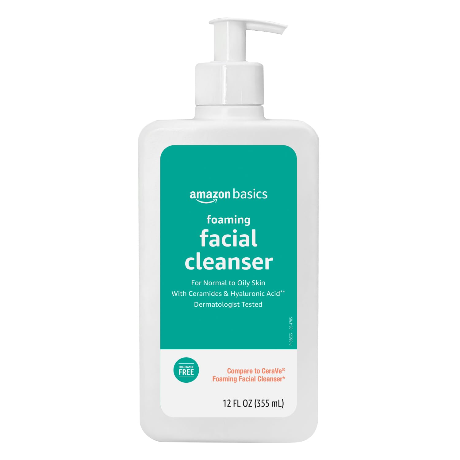 Amazon Basics Foaming Cleanser bottle pour for gentle daily cleansing.