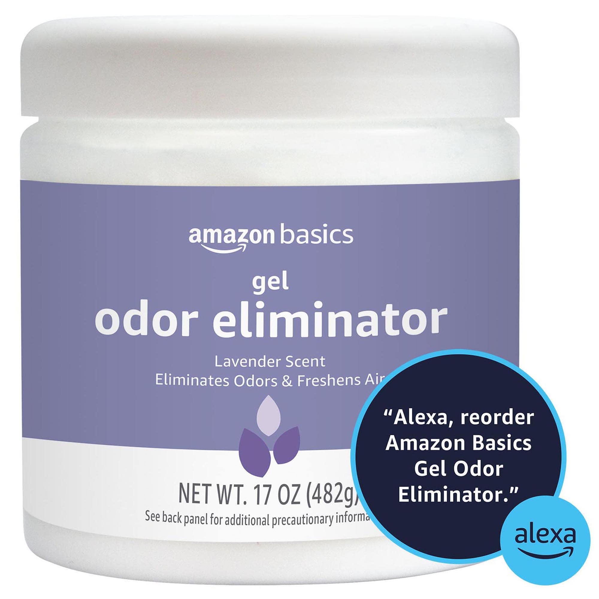 Amazon Basics Gel Odor Eliminator is ideal for garages and basements.