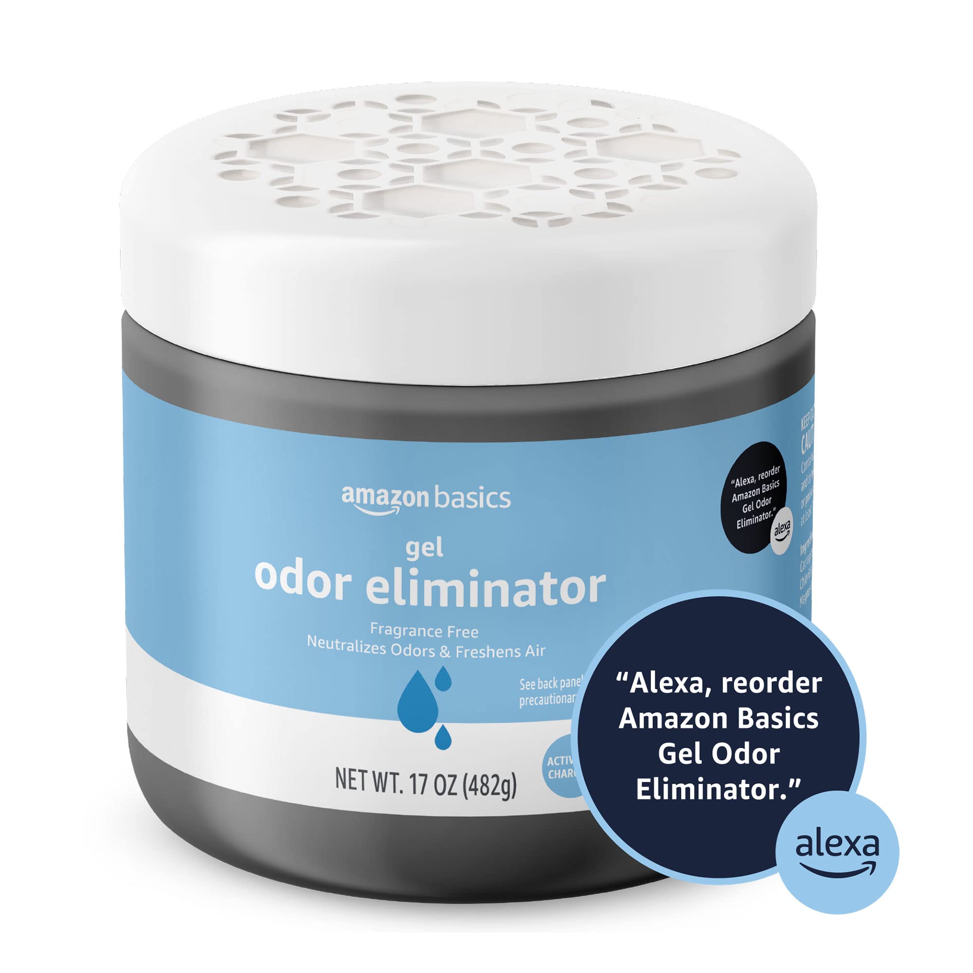 Amazon Basics Gel Odor Eliminator keeps lockers smelling fresh in small spaces