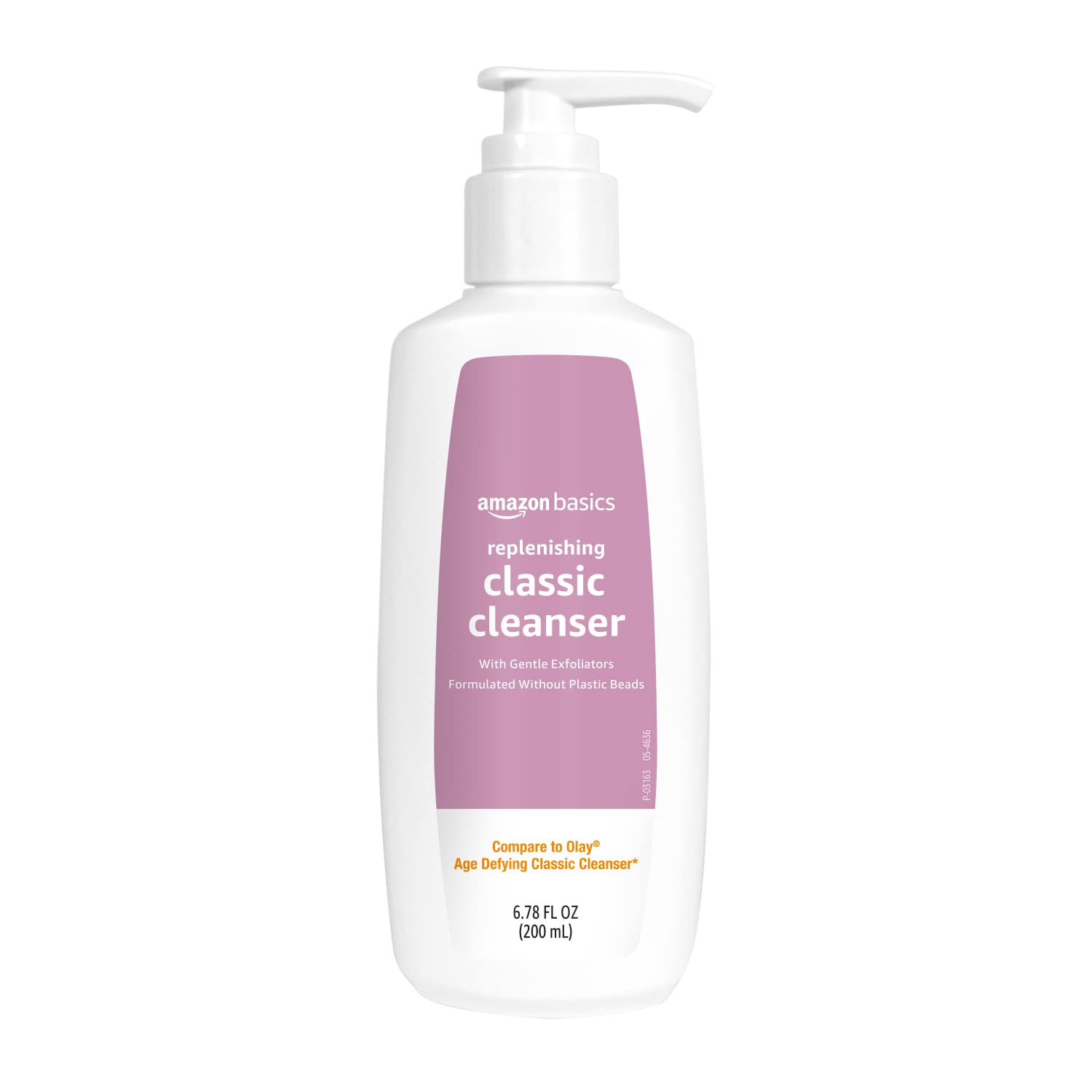 Amazon Basics Gentle Exfoliating Face Wash bottle showing gentle exfoliation for daily renewal