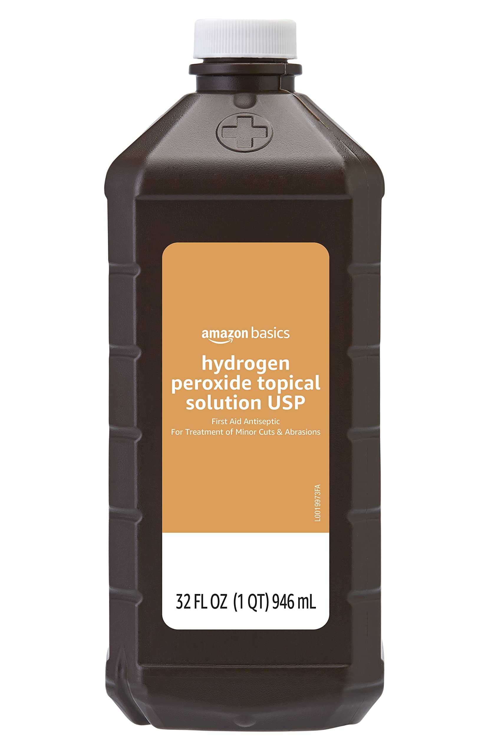 Amazon Basics hydrogen peroxide 32 oz bottle with secure cap for first aid use