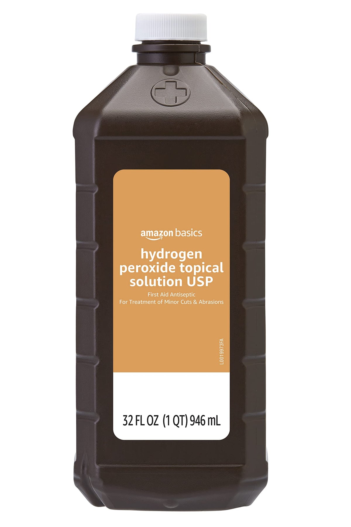 Amazon Basics hydrogen peroxide 32 oz bottle with secure cap for first aid use