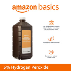 Amazon Basics bottle pouring image for easy wound cleaning and disinfection