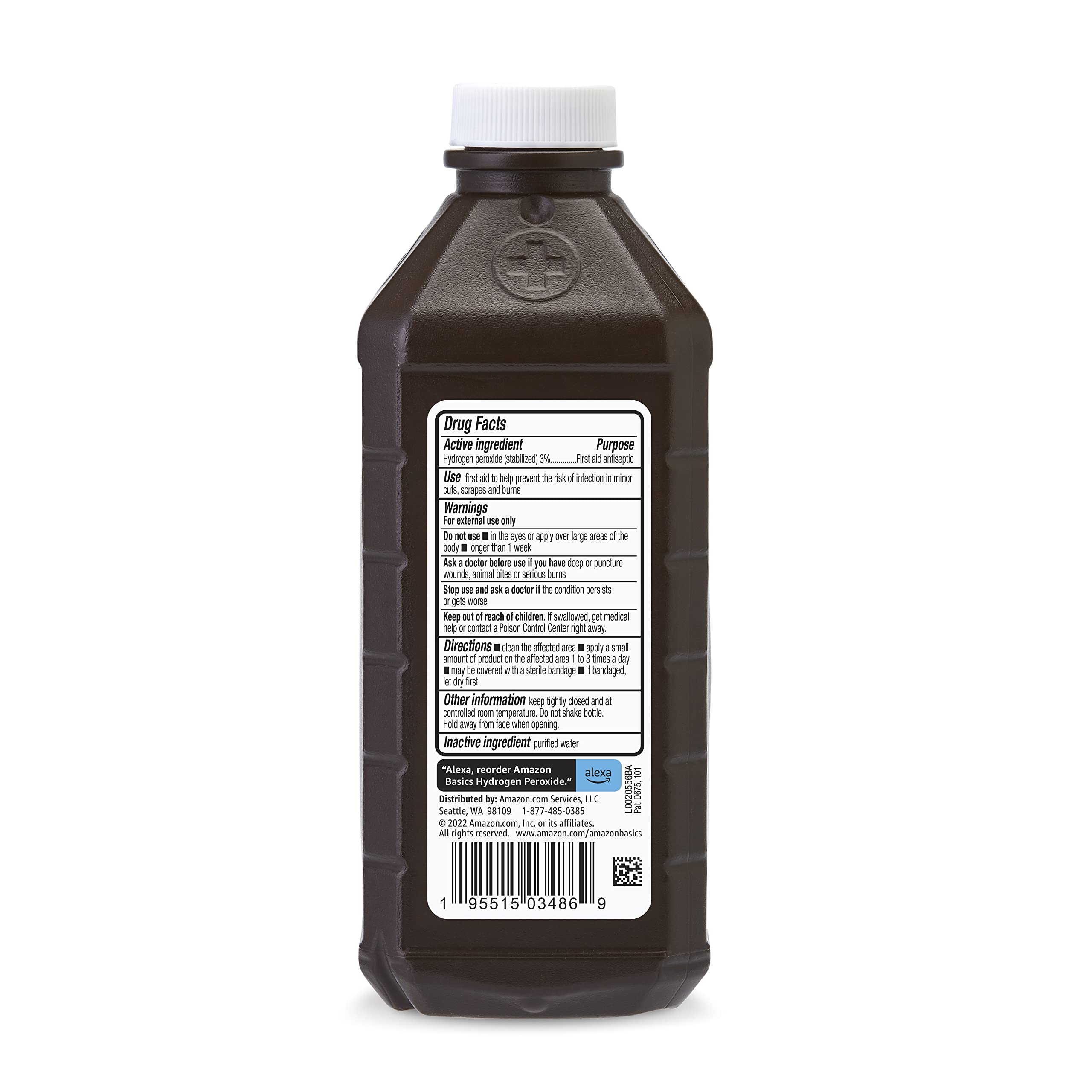 Amazon Basics bottle with cap pouring for easy application.