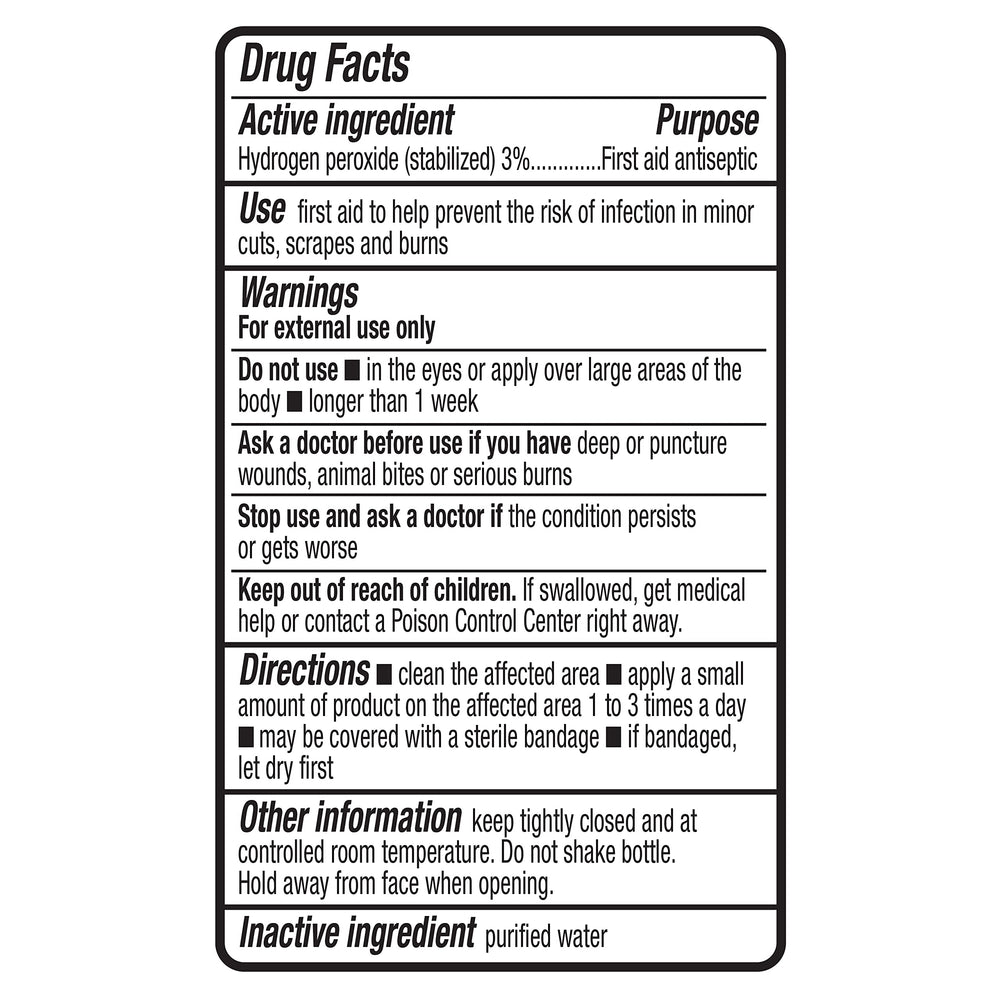 Amazon Basics hydrogen peroxide bottles in kit for quick antiseptic use.