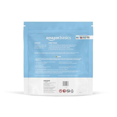 Amazon Basics Free & Clear pacs label highlights fragrance-free, dye-free formula.